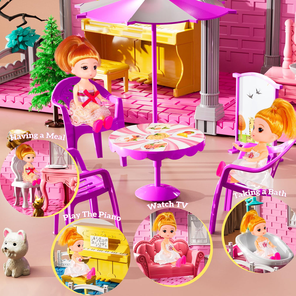 JUKUDAHU Villa Playset seven-room layout supports storytelling and role play.