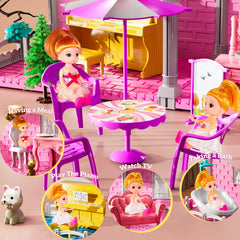 JUKUDAHU Villa Playset seven-room layout supports storytelling and role play.