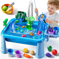 JUKUDAHU water table front view for interactive toddler play, enhancing fine motor skills.