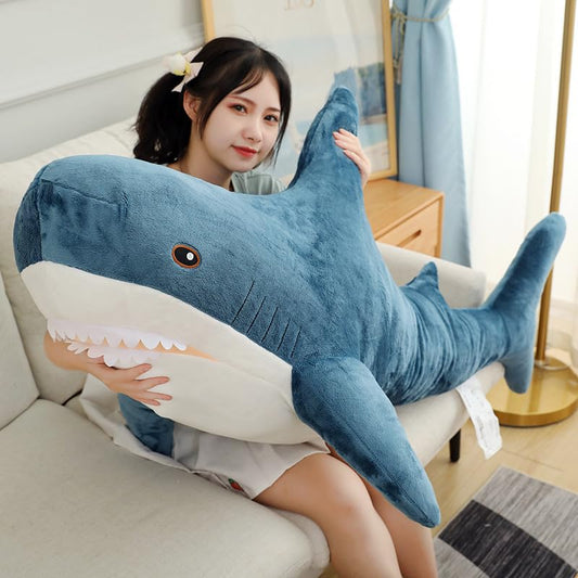 JULAN 39-inch giant plush shark pillow as a cozy sleep companion