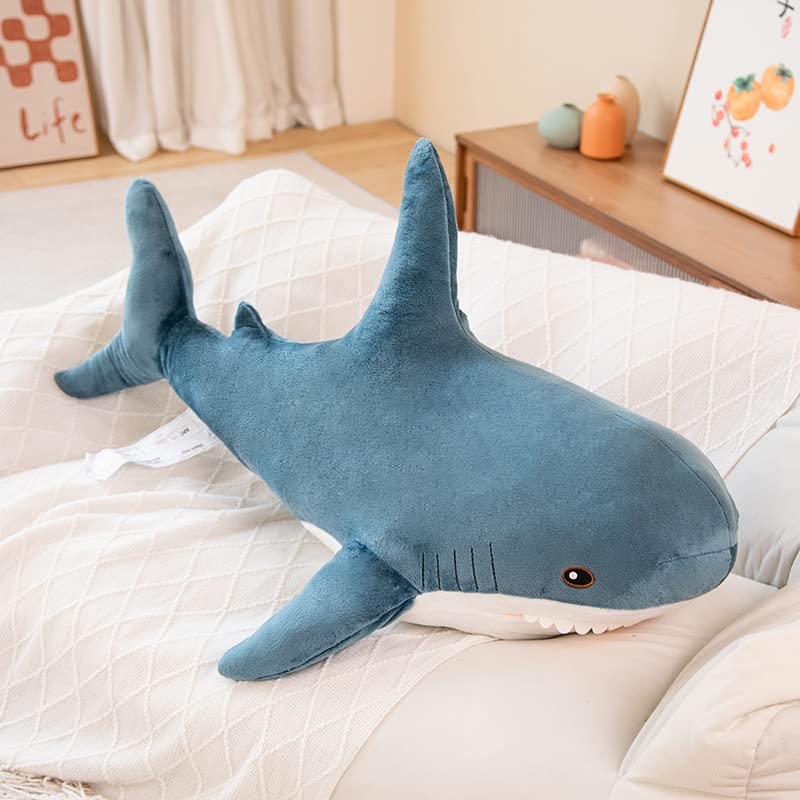JULAN shark plush pillow provides a soft seat for kids in car or living room