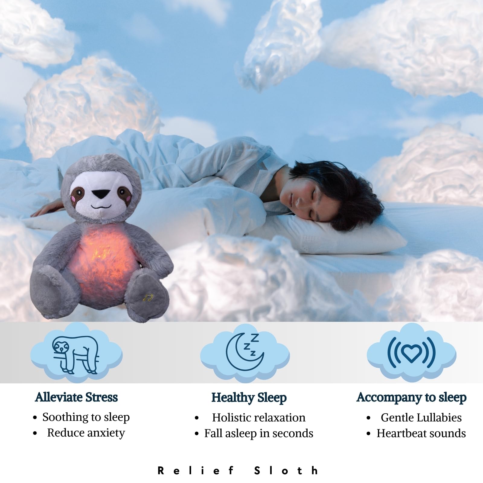JULIDREAM sleep-friendly light and white noise create bedtime comfort.