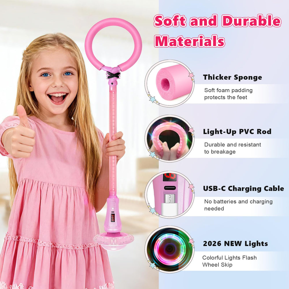 juman Skip Ball glowing PVC rod lights up with every jump.