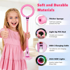 juman Skip Ball glowing PVC rod lights up with every jump.