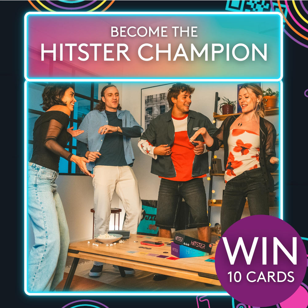 Jumbo Hitster family playing in living room, promotes multi-generation fun
