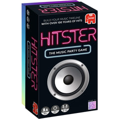 Jumbo Hitster front of box showing game title and player count, invites group play