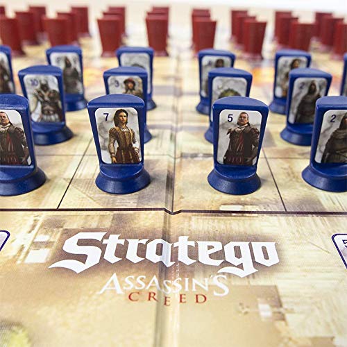 Jumbo Stratego Assassin's Creed red pieces—tactile components for quick decisions