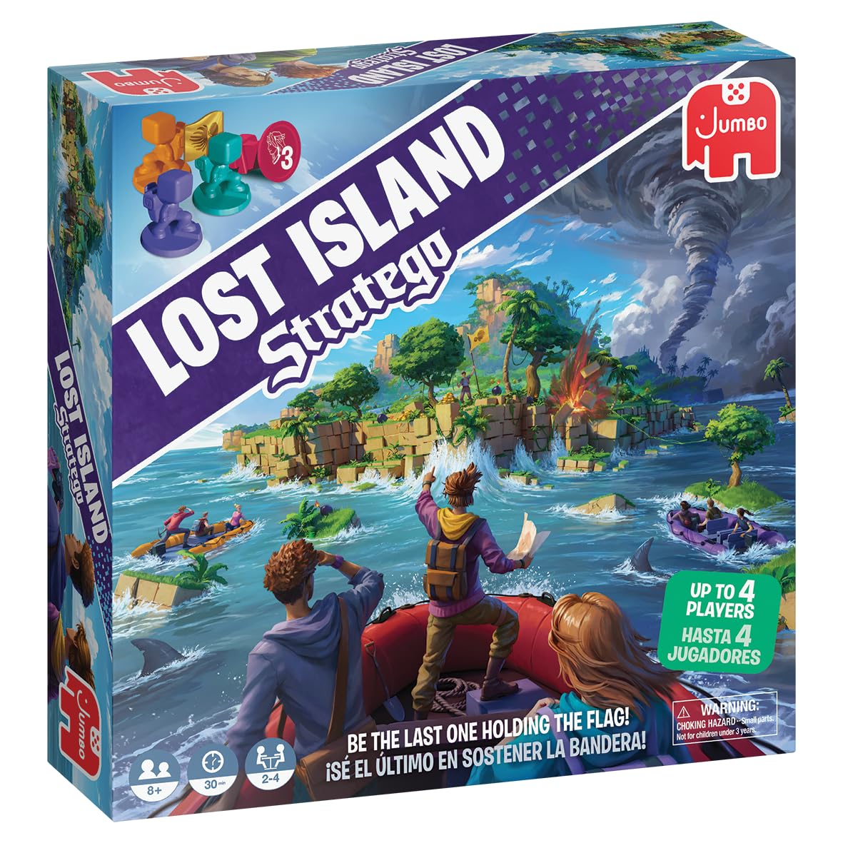 Jumbo Stratego Lost Island game box shown for family game night and excitement