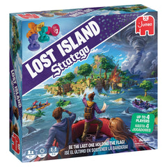 Jumbo Stratego Lost Island game box shown for family game night and excitement