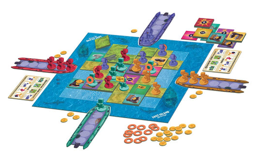 Stratego Lost Island game pieces laid out for quick setup and play