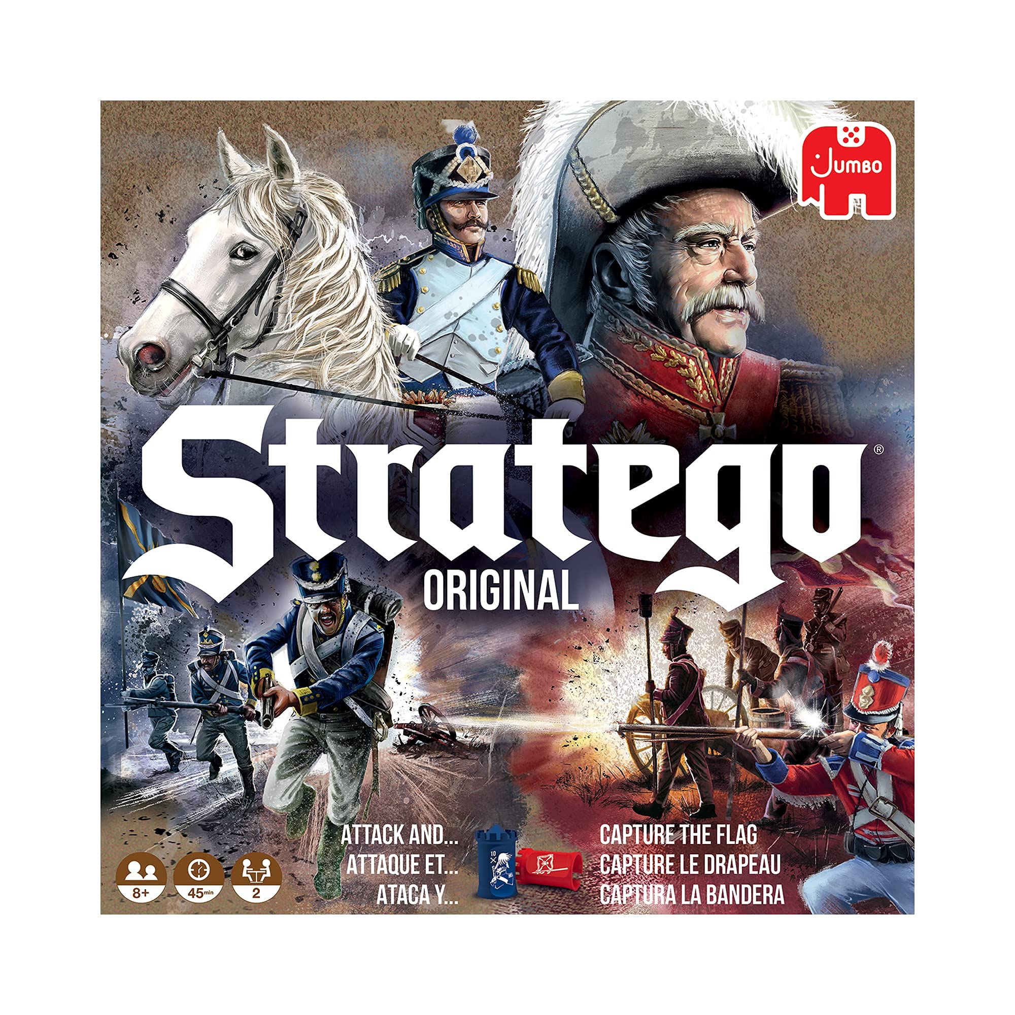 Jumbo Stratego Original two-player battle scene highlights competitive play