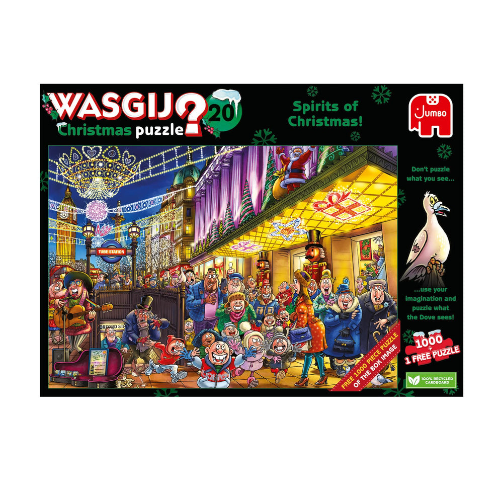 Jumbo Wasgij Christmas 20 box art highlights the puzzle's imaginative twist