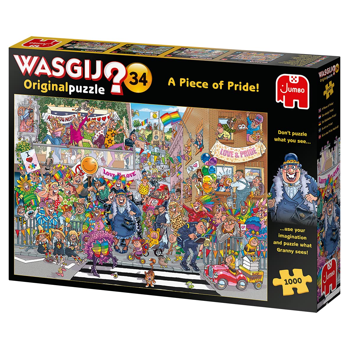 Jumbo Wasgij Original 34 finished puzzle 27x19 great for display after solving