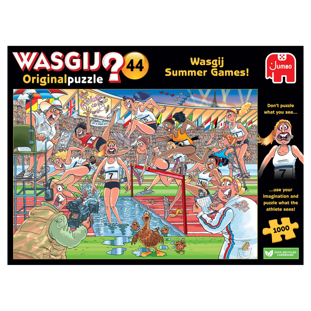 Wasgij Original 44 Summer Games on recycled board for durable, long-lasting puzzling.