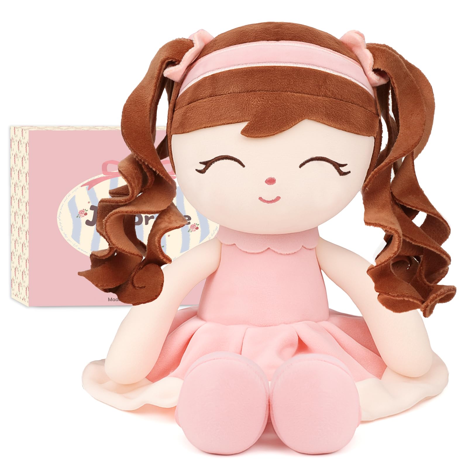 Jumbrace 16-inch pink soft baby doll, a cuddly playtime companion.