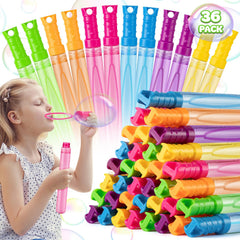 Jumlys 36-pack big bubble wands in six colors for vibrant party fun.