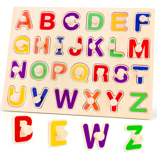 Jumlys alphabet puzzle with 26 letters promotes early literacy and color recognition