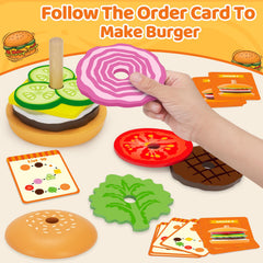 Jumlys burger double-sided cards guide creative play and following instructions