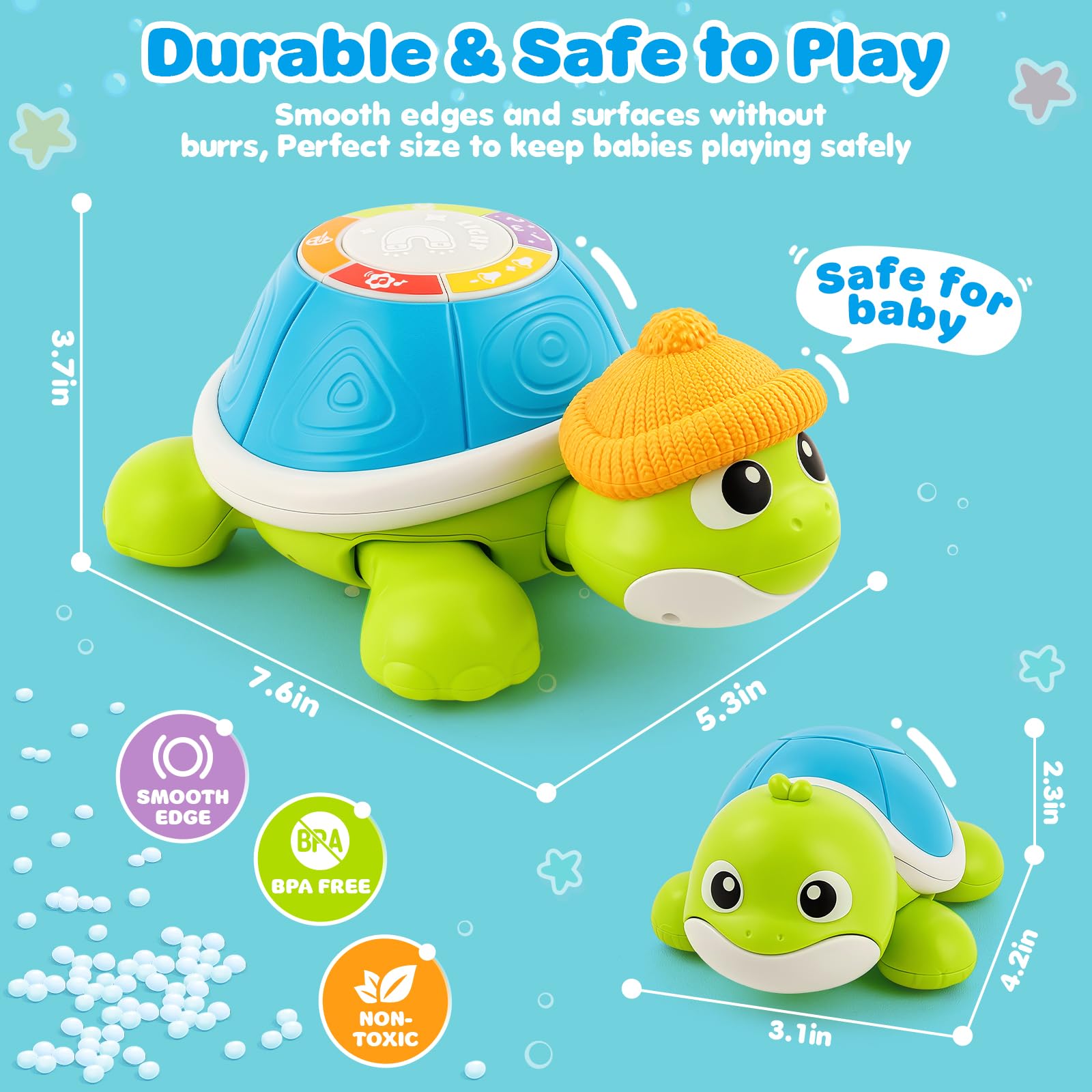 Jumlys magnetic attachment links mother and baby for flexible crawling play.