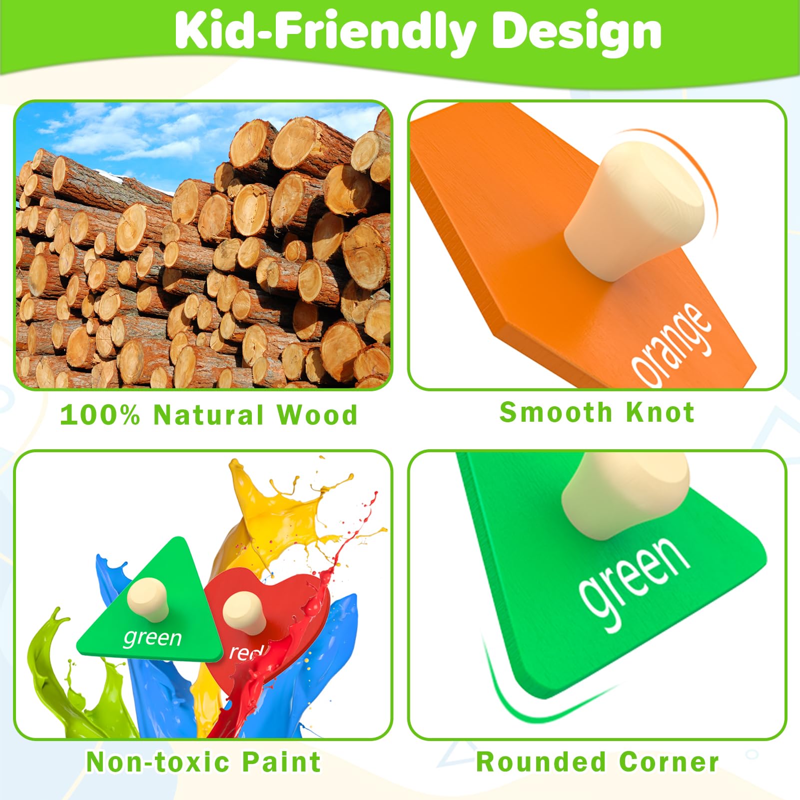 Jumlys wooden toy with non-toxic paint supports safe color exploration