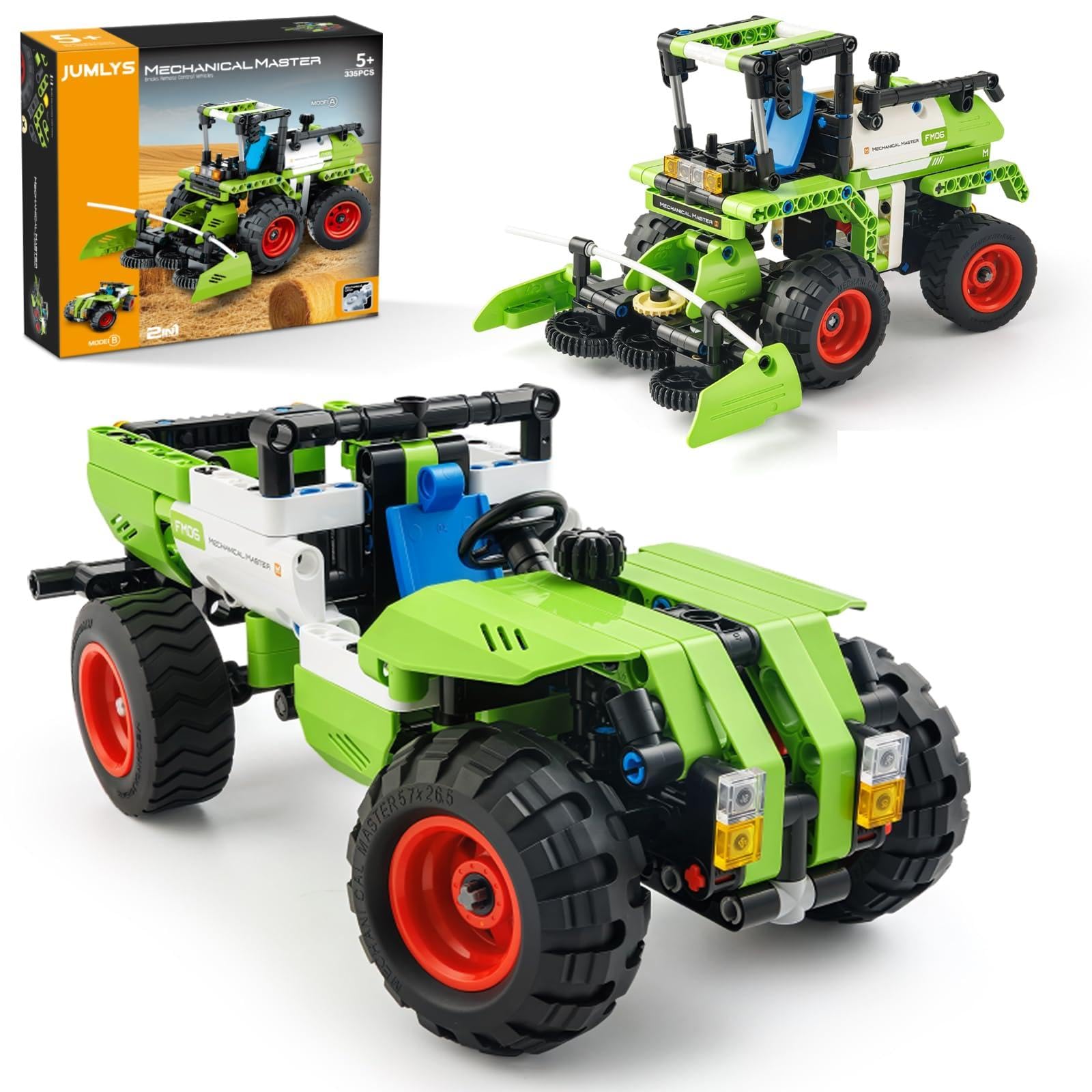 Jumlys STEM harvester front view showing realistic design and engaging play potential.