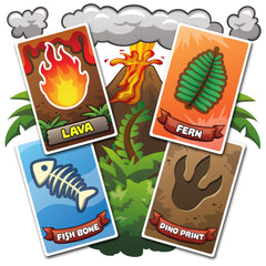 Jumping High Five Baby Dinosaur Rescue lava path image highlighting the race to the island.
