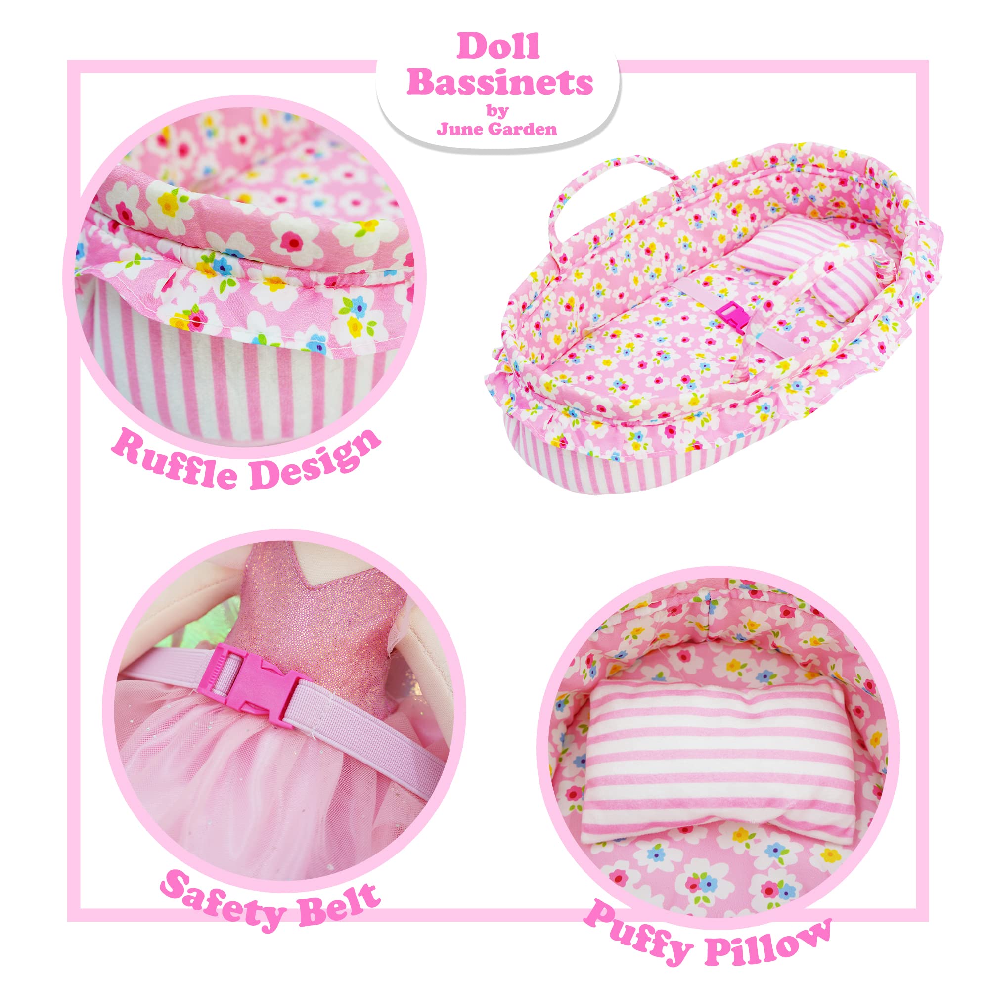 June Garden Cozy Dream Doll Bassinet safety buckle for secure transport