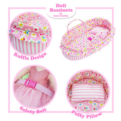 June Garden Cozy Dream Doll Bassinet safety buckle for secure transport