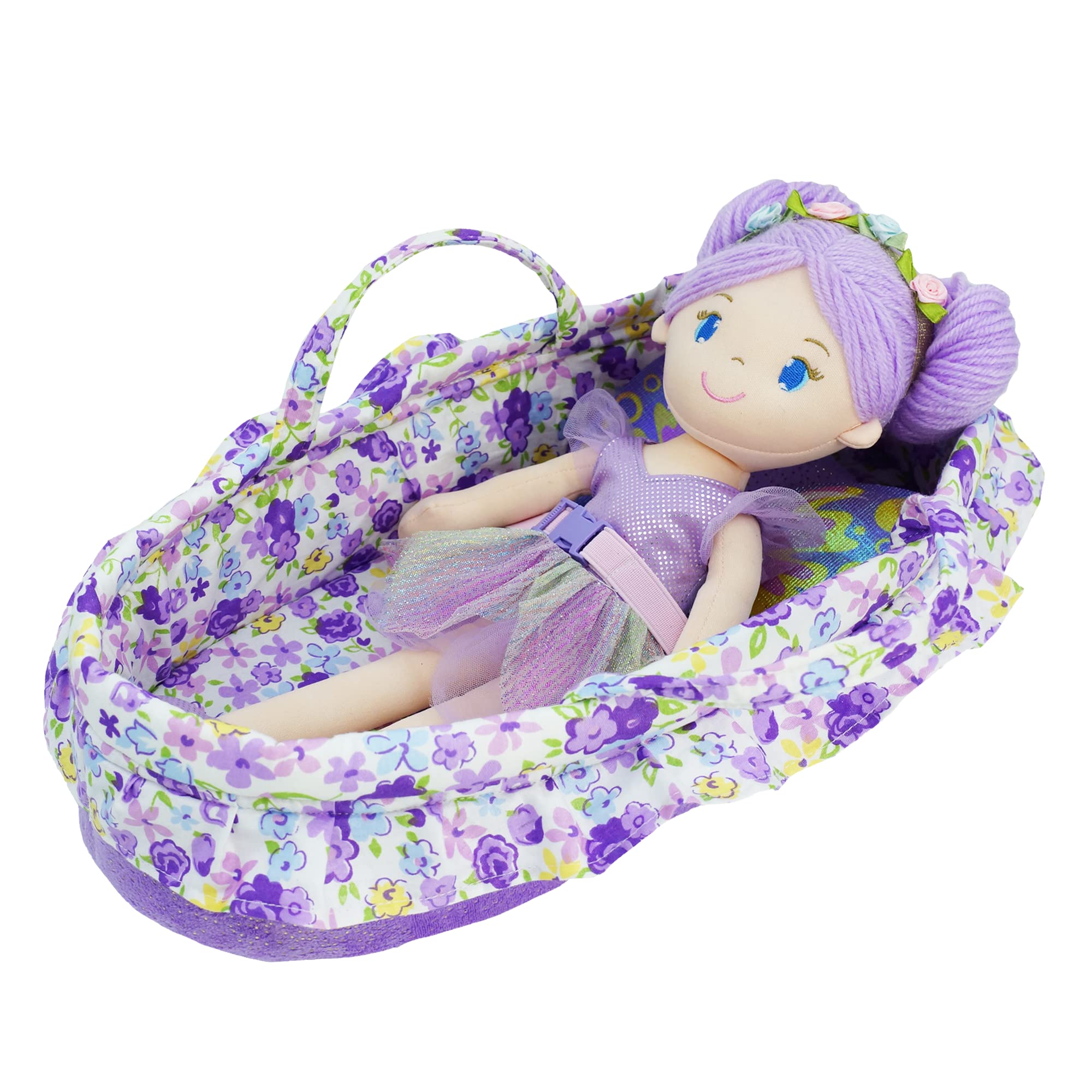 June Garden Cozy Dream Doll Bassinet soft padding adds gentle support for dolls