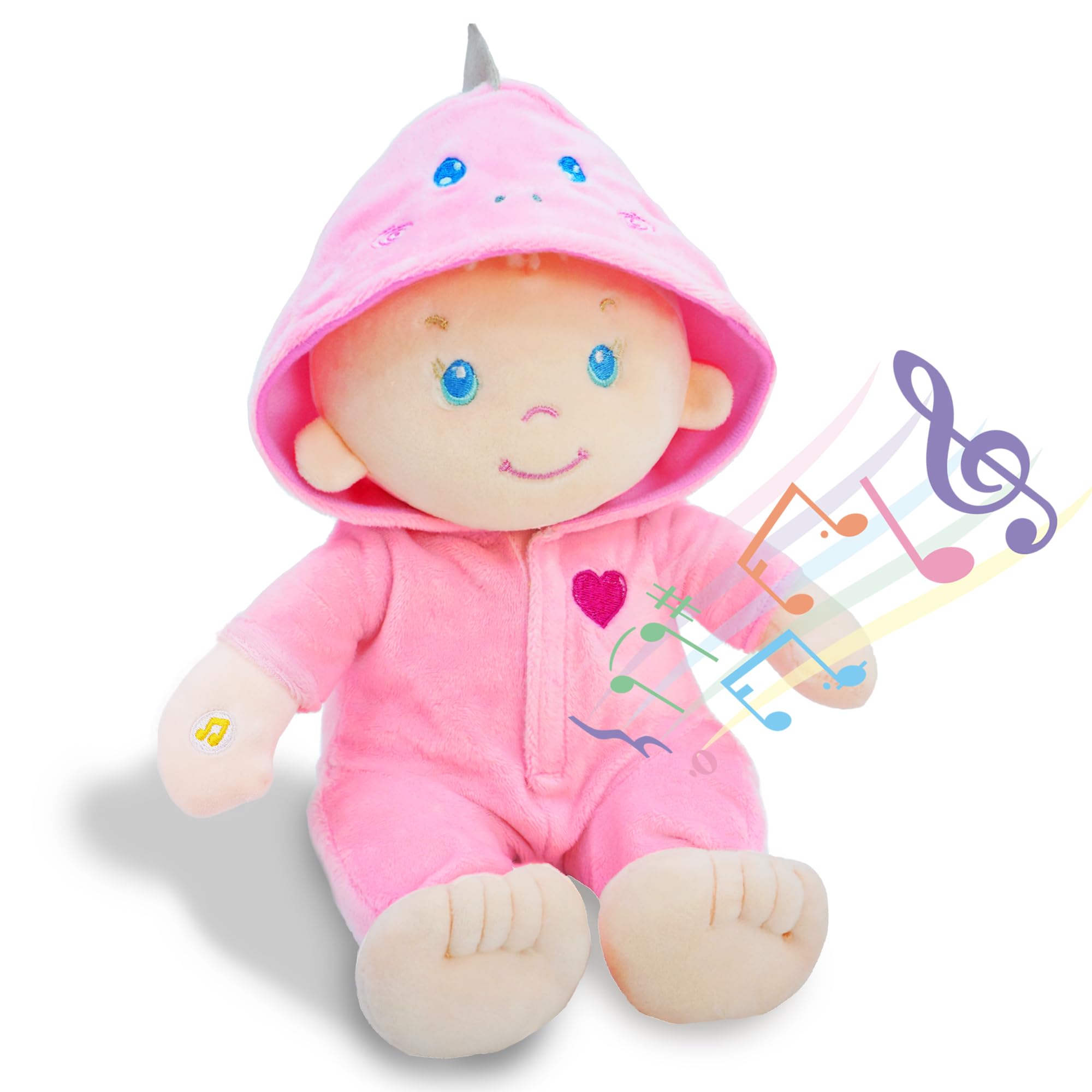 June Garden Dinopuff musical dolly provides soft cuddles and engaging sounds