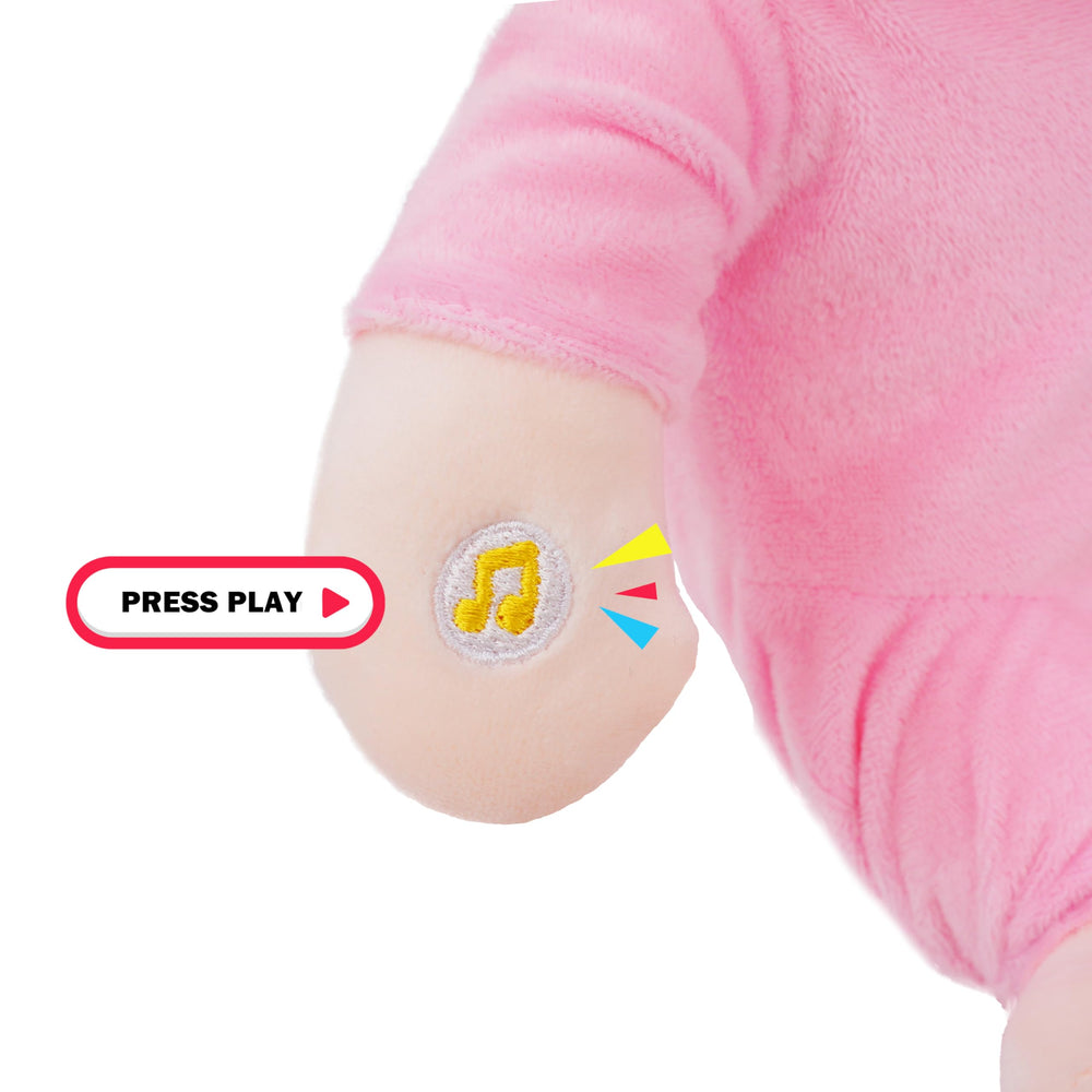 June Garden Dinopuff removable pink dinosaur outfit enables easy dress-up play