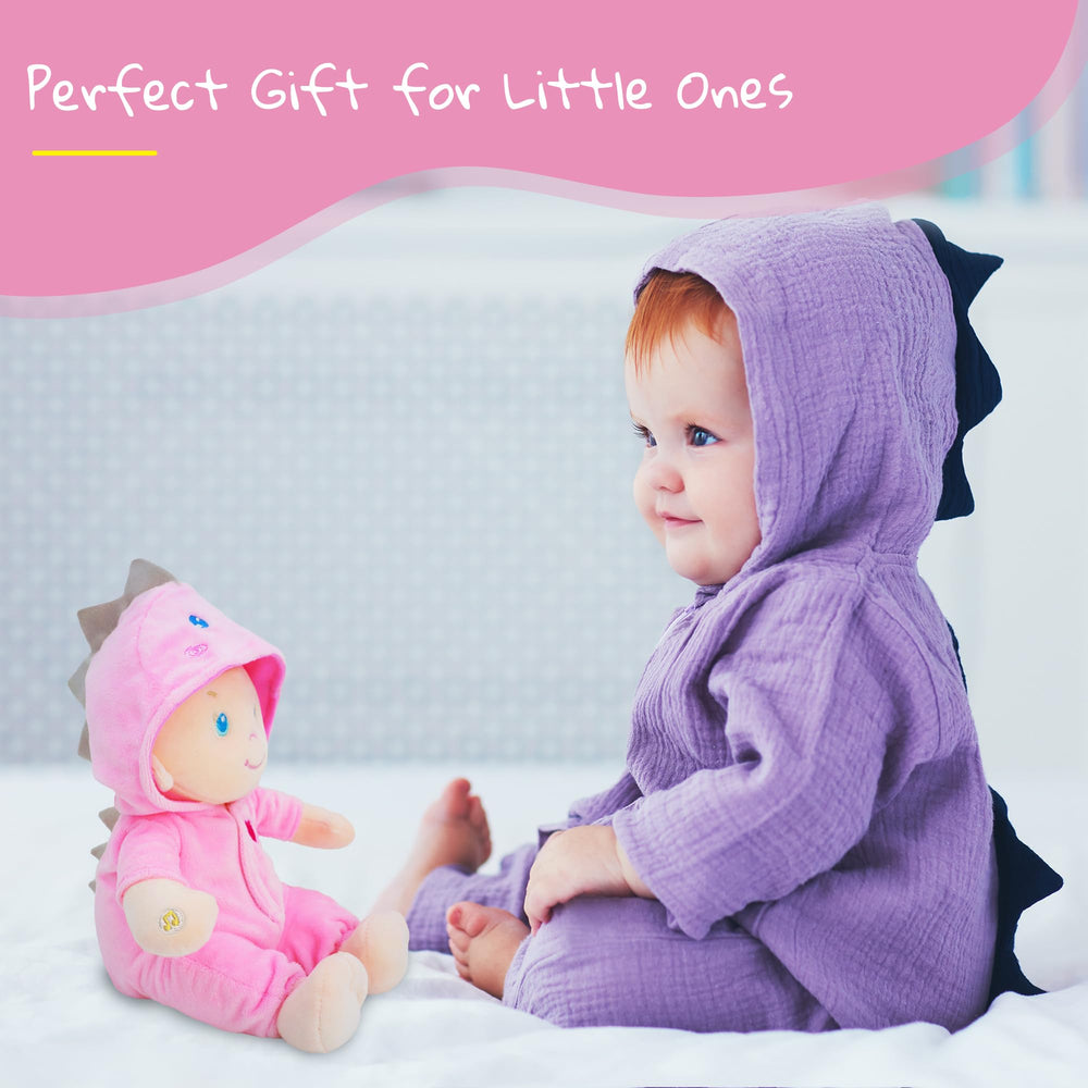 June Garden Dinopuff soft plush texture offers comforting hugs during cuddles