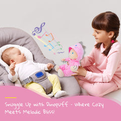 June Garden Dinopuff voice-activated soundbox invites responsive interaction for pretend play