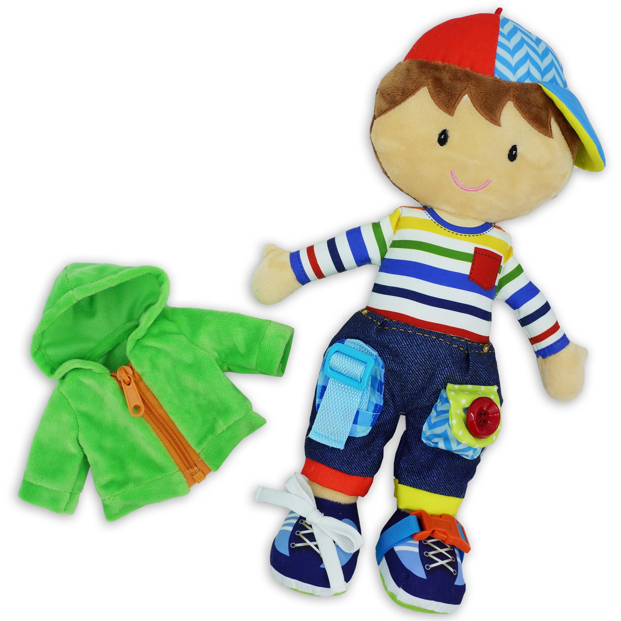 June Garden Dressy Friends Terry buttons open and close for interactive learning