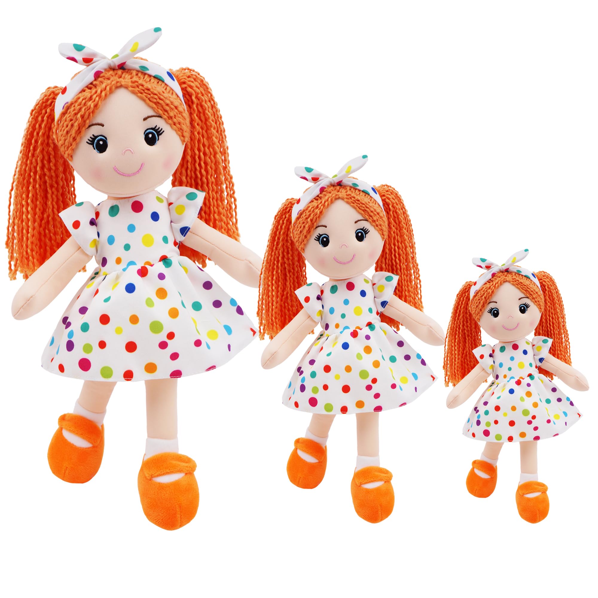 June Garden Bella orange yarn hair detail for playful imagination.