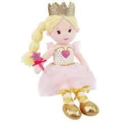 June Garden Stella princess doll in white dress for gentle toddler cuddles.