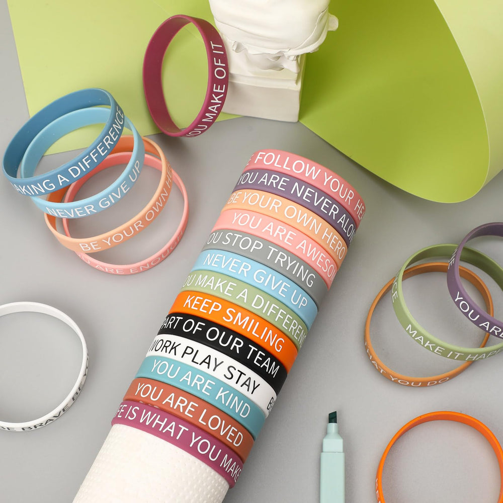 JUNEBRUSHS motivational bracelet design 4 pairs with outfits for a positive vibe