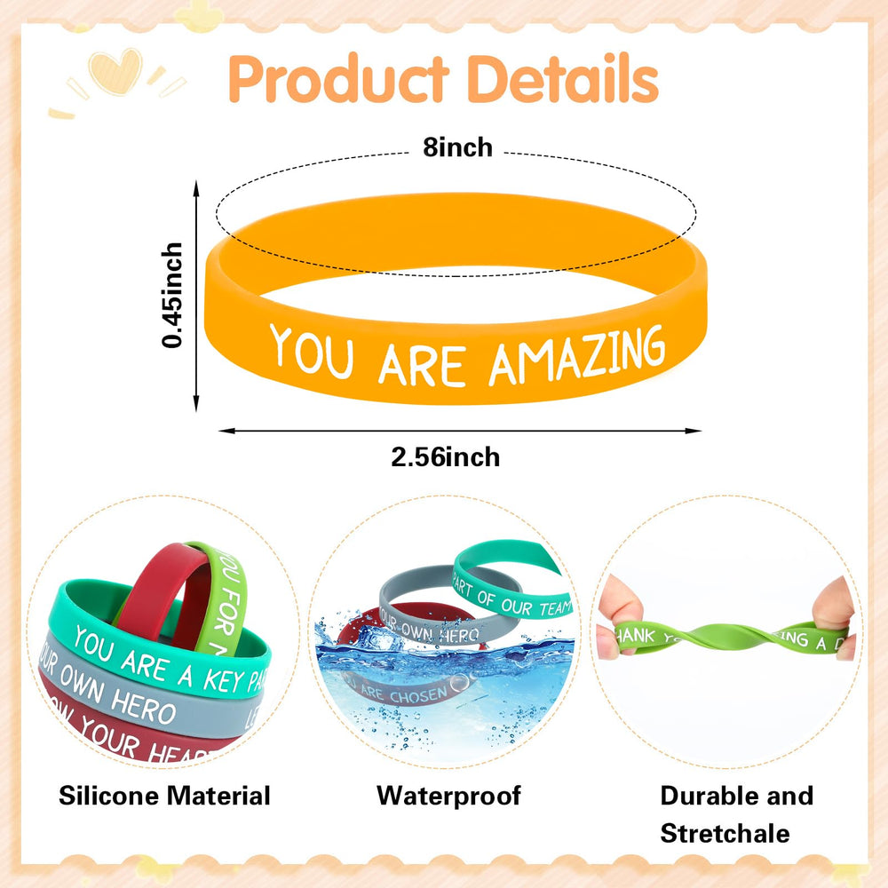 JUNEBRUSHS motivational bracelet design 02 colorful wristbands for classroom prizes