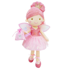 June Garden Anastasia tooth fairy doll with pink wings for imaginative play and comfort.