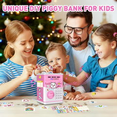 JUNEU piggy bank dual slots for coins and notes
