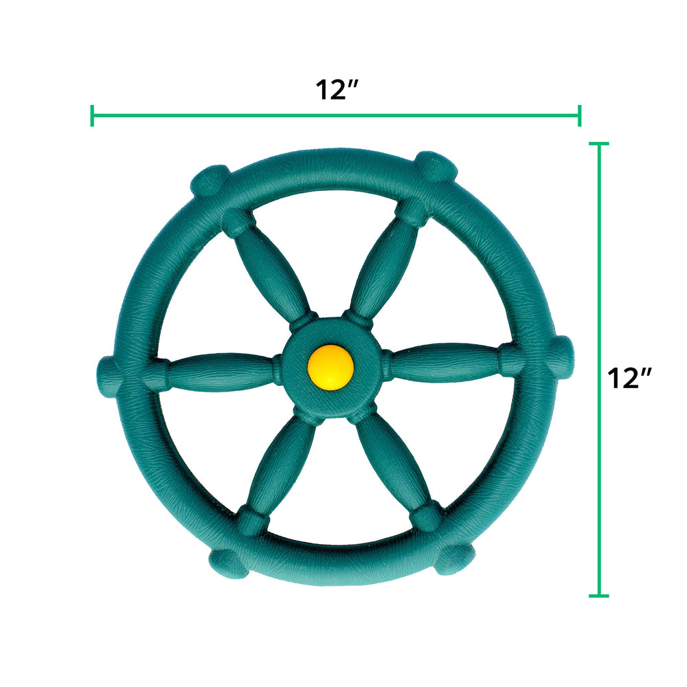 Jungle Gym Kingdom pirate ship wheel green kid-friendly steering toy