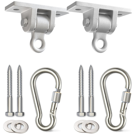 Jungle Gym Kingdom swing hangers front view with locking hooks for sturdy indoor use.