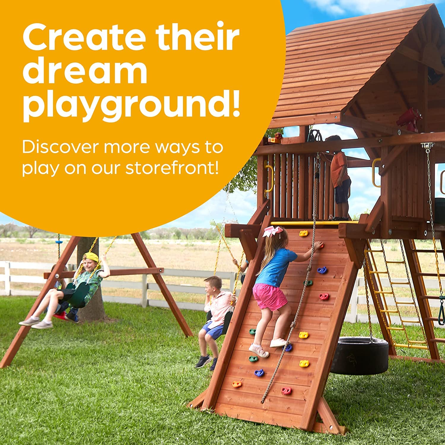 Jungle Gym Kingdom swing set upgrade for a DIY backyard playground