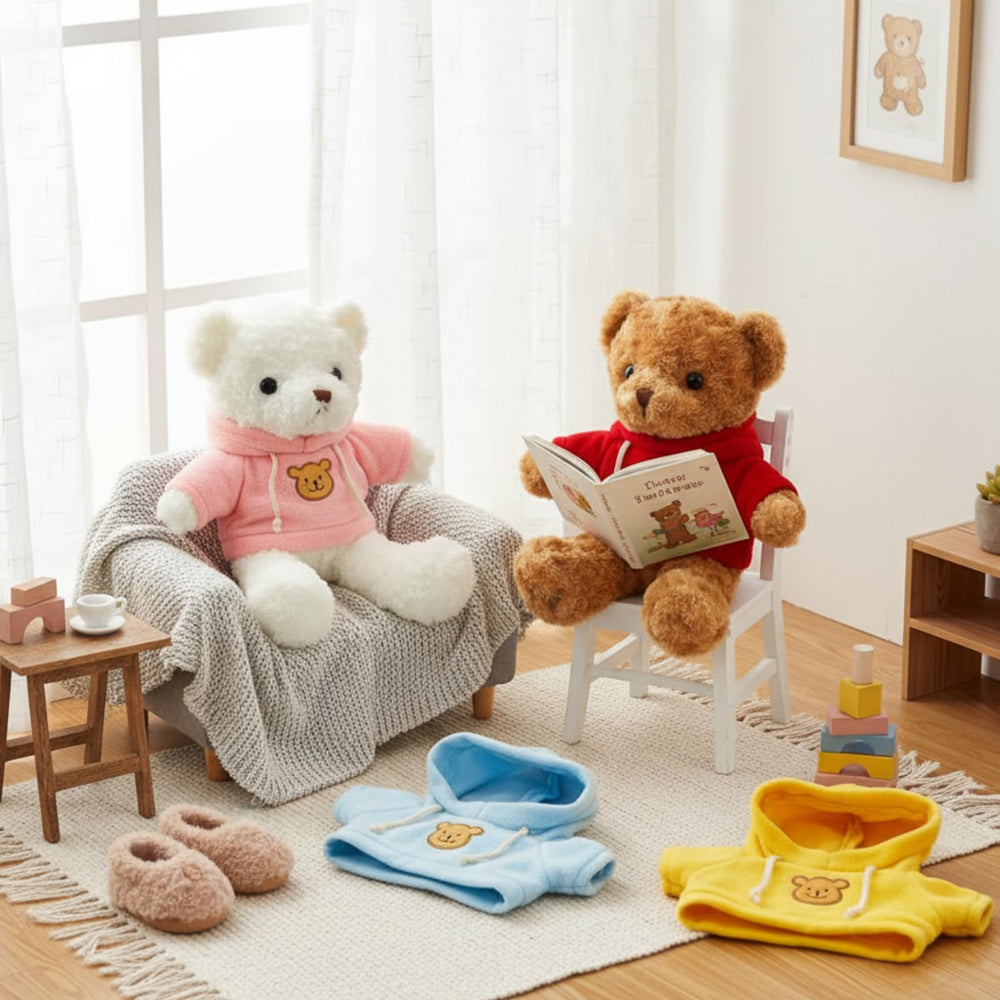 Junkin brown bear clothes set for 14-18 inch bears, versatile mix-and-match