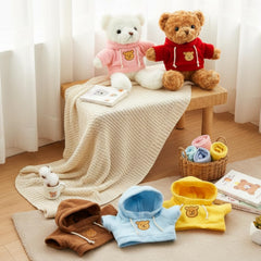 Junkin hooded bear shirt with chest applique, cute and durable