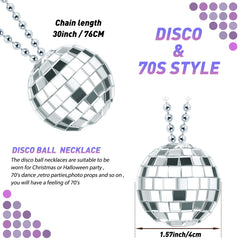 Junkin mirrored-ball necklace shows shimmering reflections for retro parties
