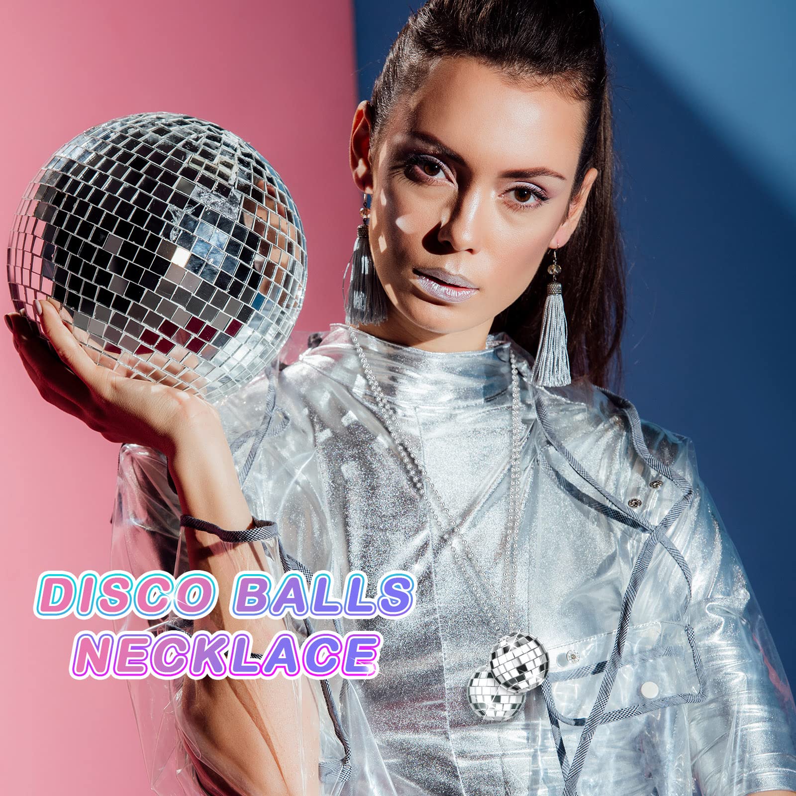 Junkin silver mirror-ball necklace offers comfortable wear for long party nights