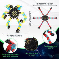 Junkin transformable chain spinner with six links promoting smooth rotations