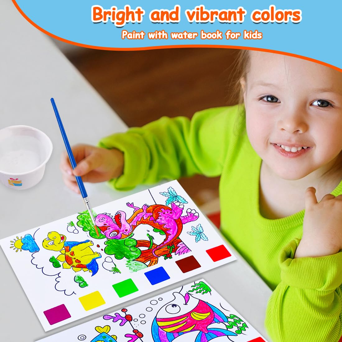 JUNQIU US paint with water book in a kid's hands promoting creativity