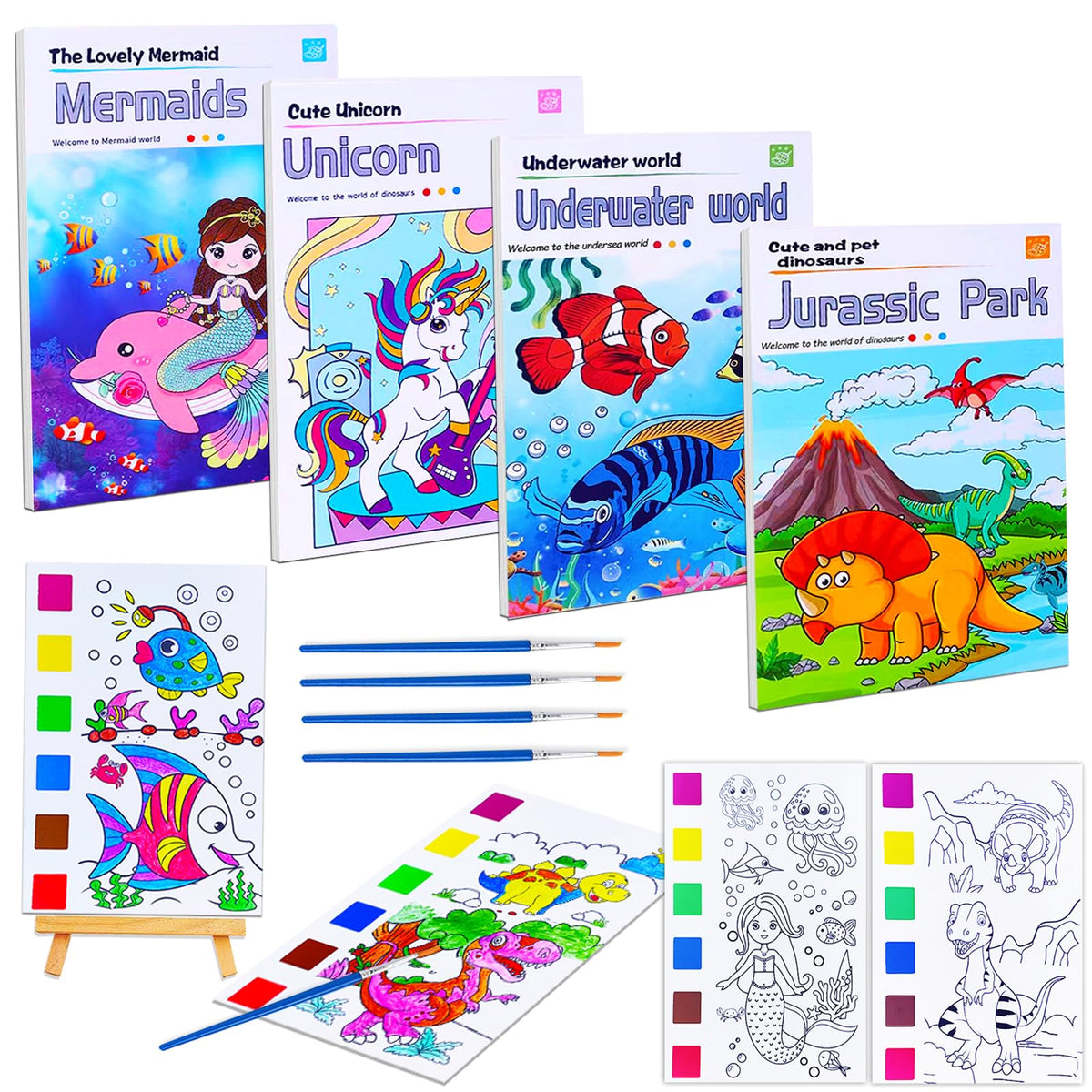 JUNQIU US paint with water book cover for kid-friendly, mess-free art